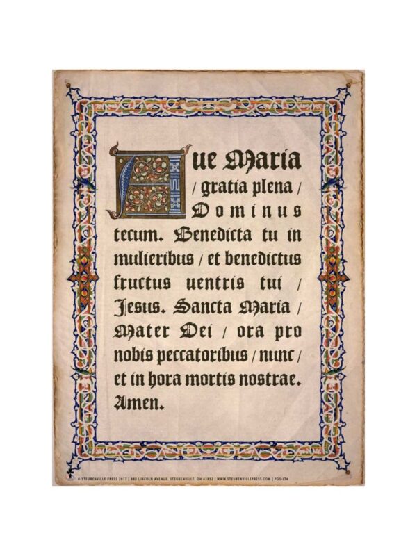 poster_latin_hail_mary_800x1066 Latin Hail Mary (Ave Maria) Poster - 12" x 16"