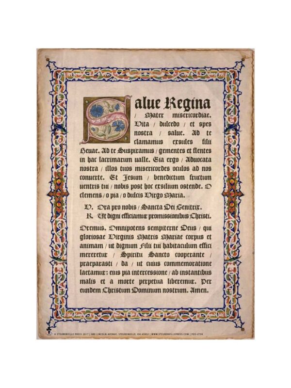poster_latin_hail_holy_queen_800x1066 Latin Hail Holy Queen (Salve Regina) Poster - 12" x 16"
