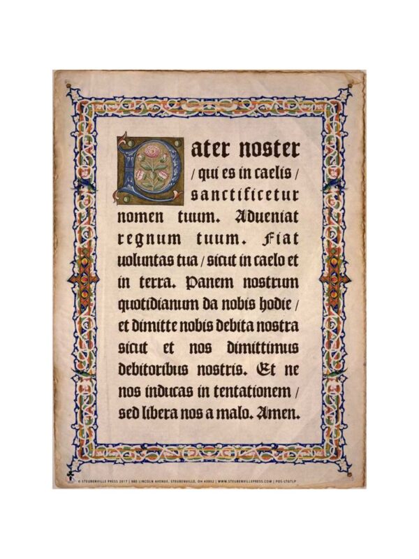 poster_latin_our_father_800x1066 Latin Our Father (Pater Noster) Poster - 12" x 16"