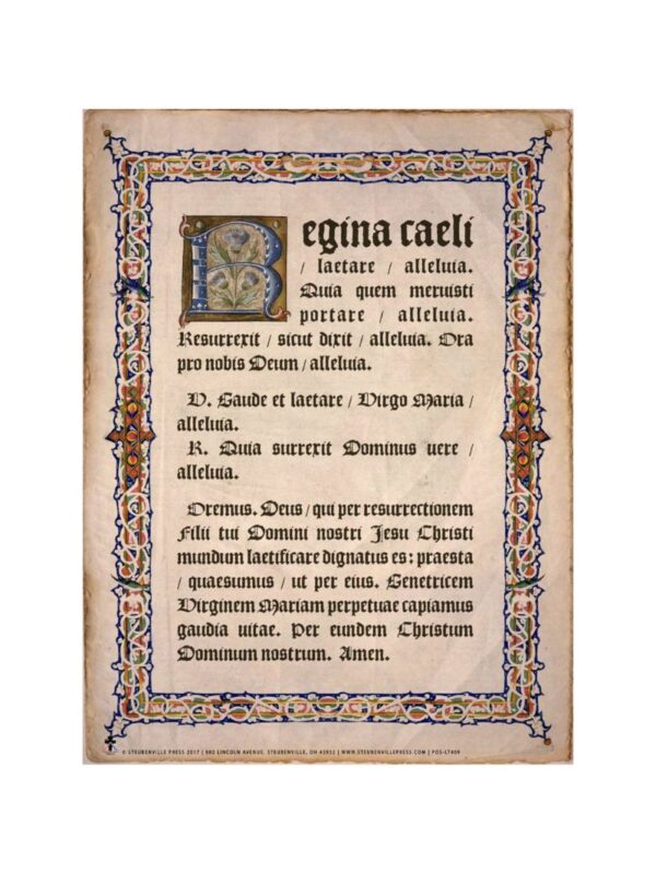 poster_latin_queen_of_heaven_800x1066 Latin Queen of Heaven (Regina Caeli) Poster - 12" x 16"