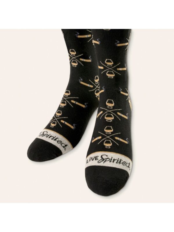 Bourbon Cousins Cigar and Whiskey Socks - Black & Tan