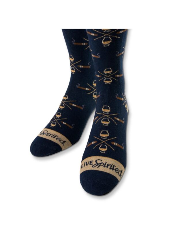 socks_cigar_whiskey_navy_tan_5_800x1066 Bourbon Cousins Cigar and Whiskey Socks - Navy & Tan