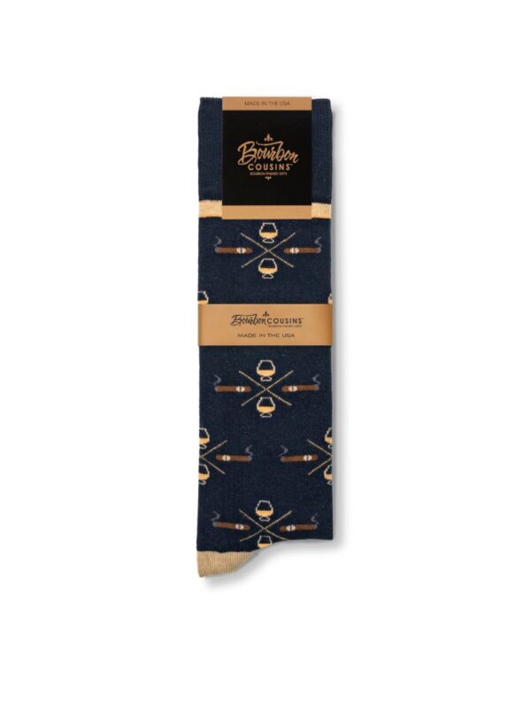socks_cigar_whiskey_navy_tan_6_800x1066 Bourbon Cousins Cigar and Whiskey Socks - Navy & Tan