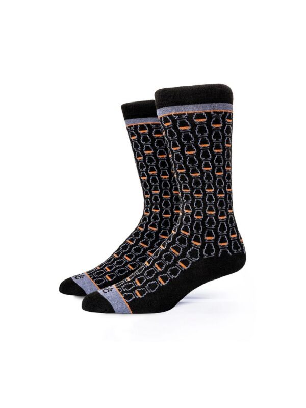Bourbon Cousins Whiskey Glasses Socks - Black & Copper